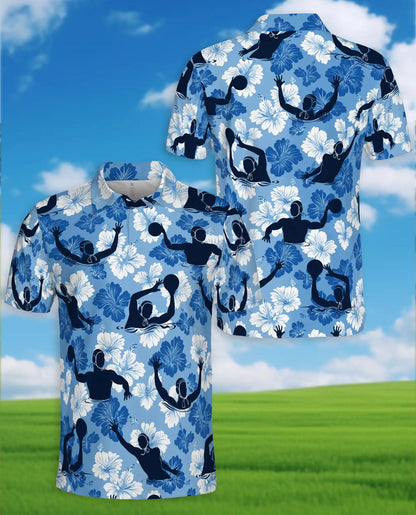 Tropical Water Polo Polo Shirt - Hawaiian Sports Summer Style | Azhawaiian