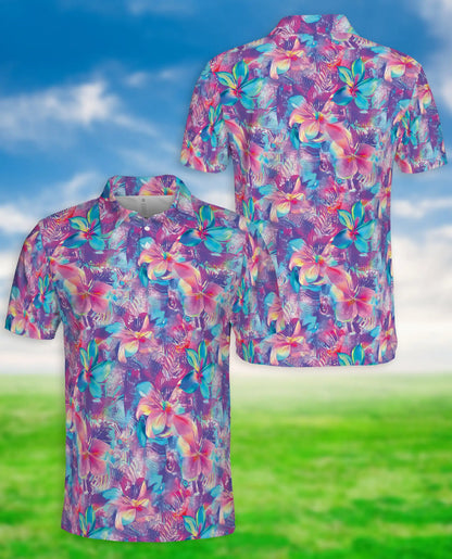Colorful Floral Polo Shirt, Tropical Summer Style | Azhawaiian