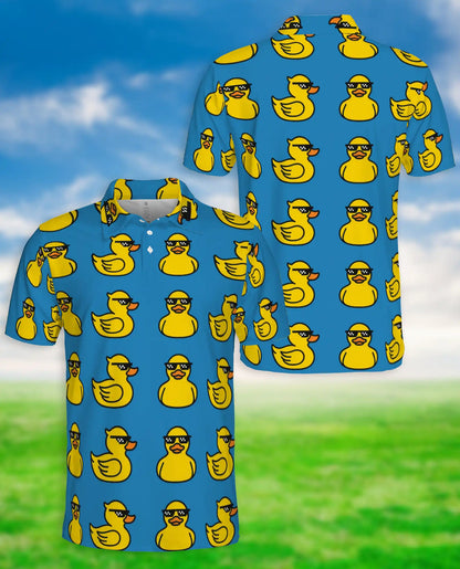 Cool Duck Polo Shirt, Funny Sunglasses Print | Azhawaiian