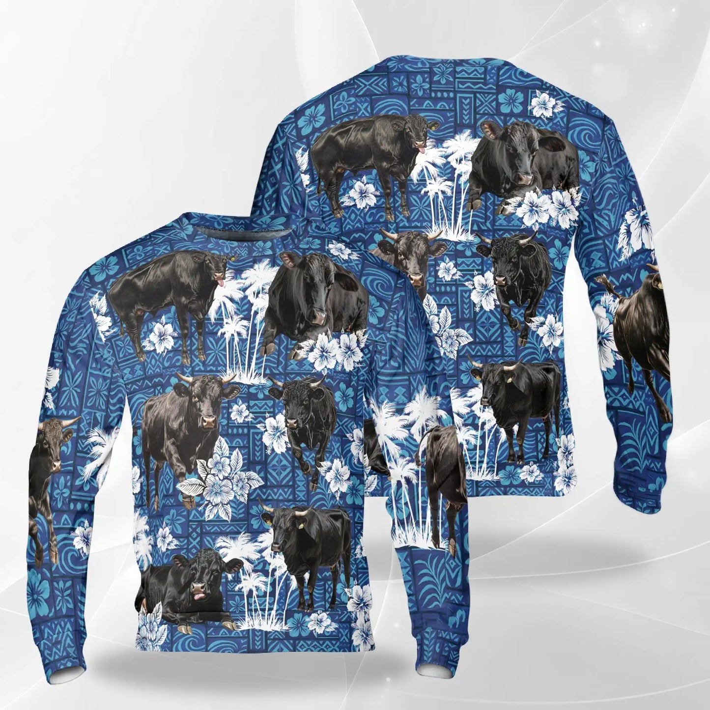 Black Angus Cattle Sweatshirt – Colorful Graphic 3D All Over Print Design