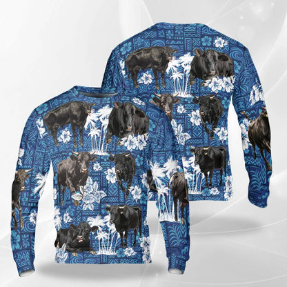Black Angus Cattle Sweatshirt – Colorful Graphic 3D All Over Print Design