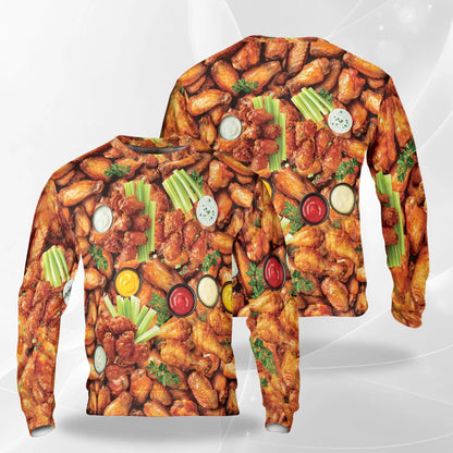 Chicken Wing Sweatshirt – Colorful Graphic 3D All Over Print Design