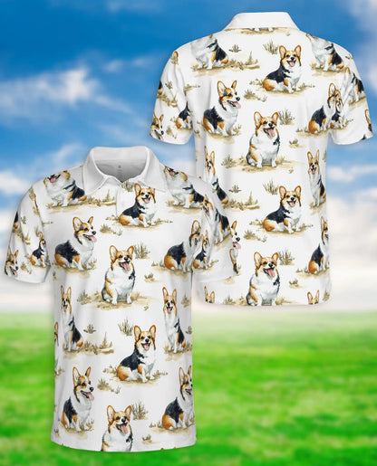 Cute Corgi Hawaiian Polo Shirt | Azhawaiian