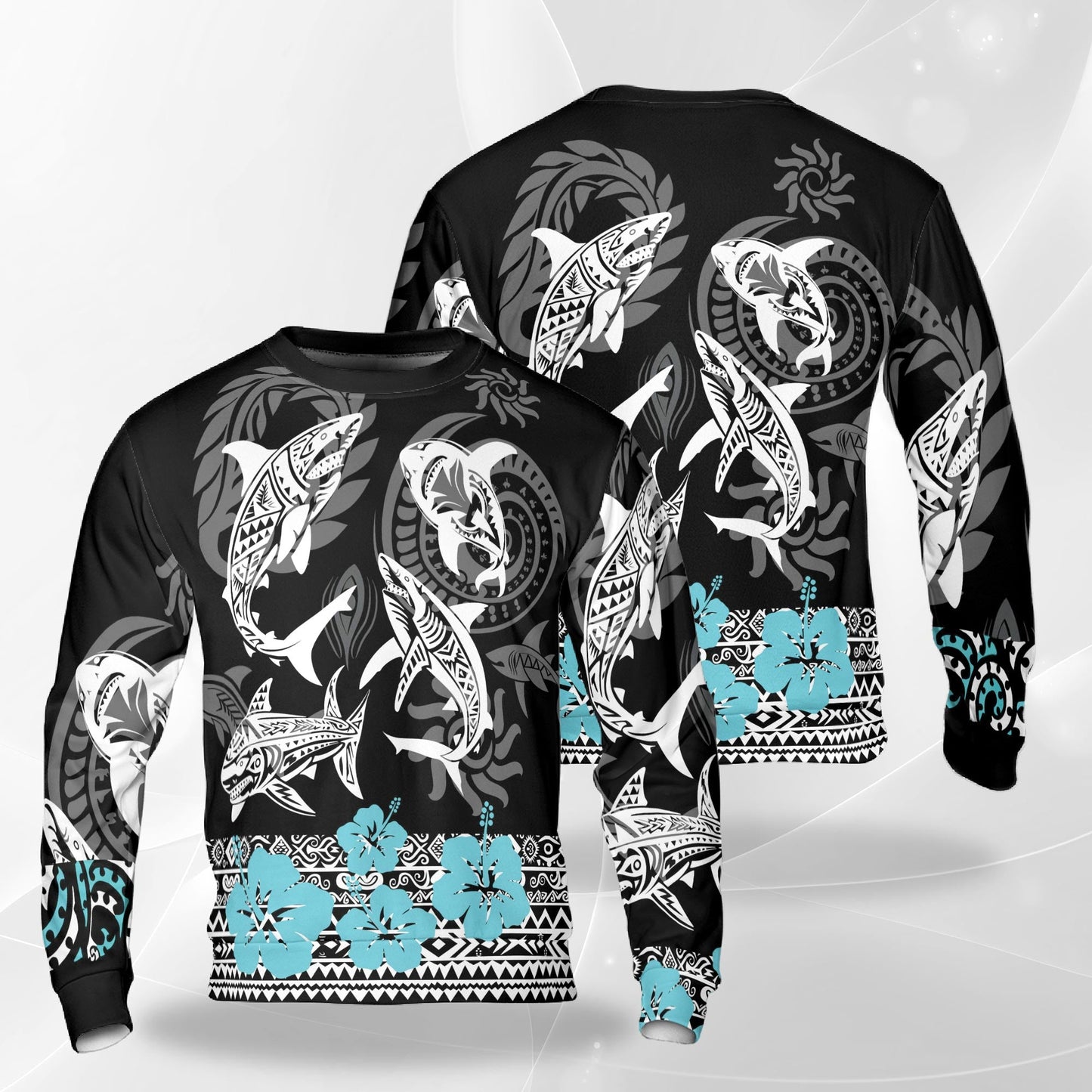Shark Art Sweatshirt – Colorful Graphic 3D All Over Print Design