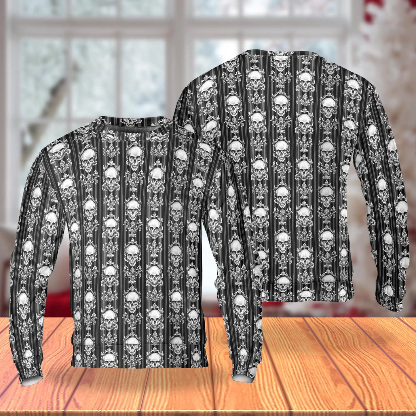 Black White Skull Sweatshirt – Colorful Graphic 3D All Over Print Design