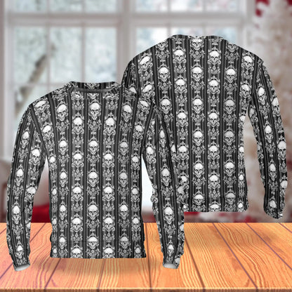 Black White Skull Sweatshirt – Colorful Graphic 3D All Over Print Design