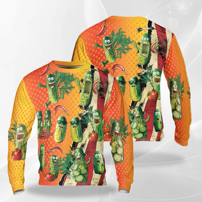 Funny Pickle Sweatshirt – Colorful Graphic 3D All Over Print Design