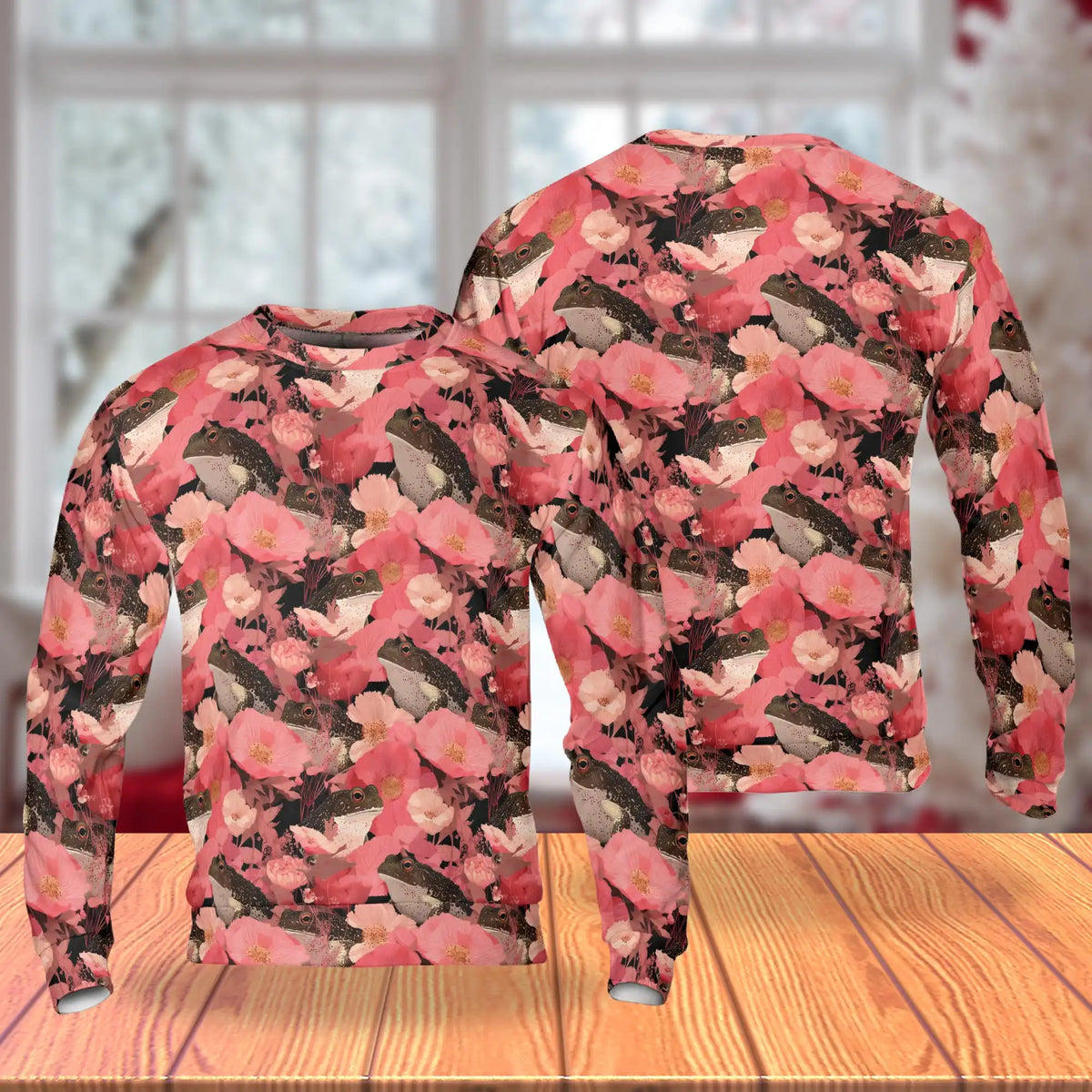 Frogs Floral Sweatshirt – Colorful Graphic 3D All Over Print Design