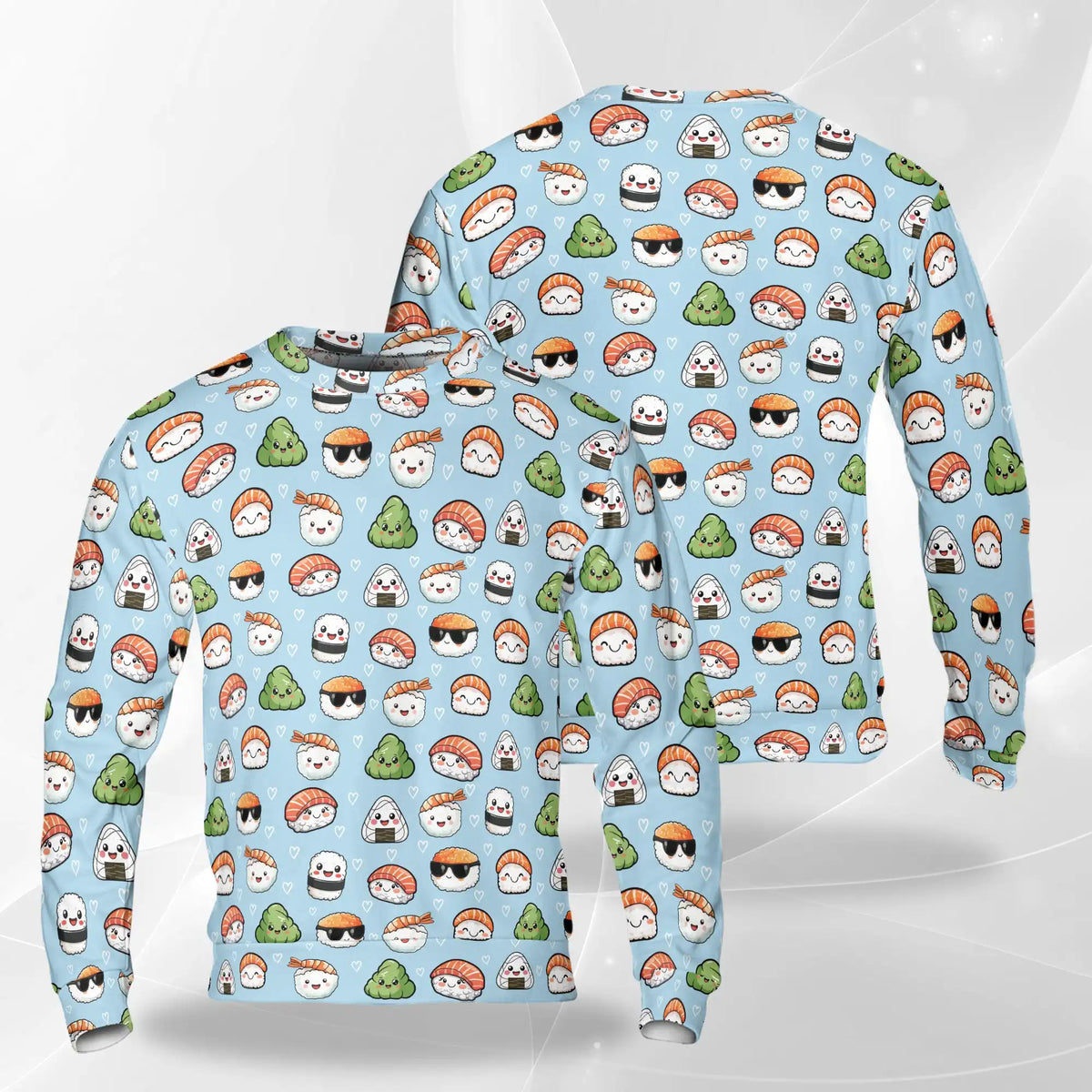 Sushi Pattern Sweatshirt – Colorful Graphic 3D All Over Print Design