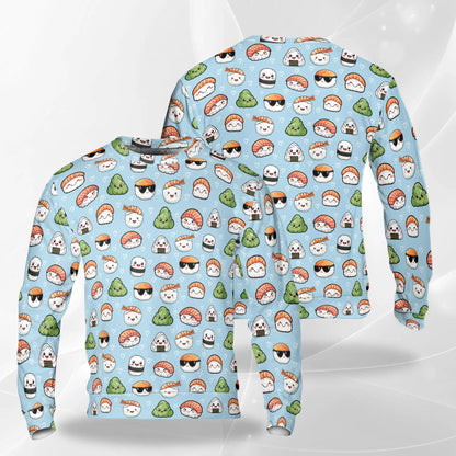 Sushi Pattern Sweatshirt – Colorful Graphic 3D All Over Print Design