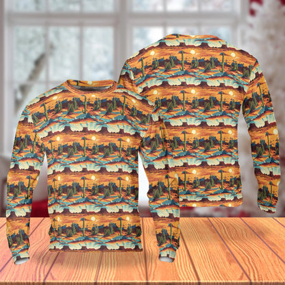 Desert Landscape Sweatshirt – Colorful Graphic 3D All Over Print Design
