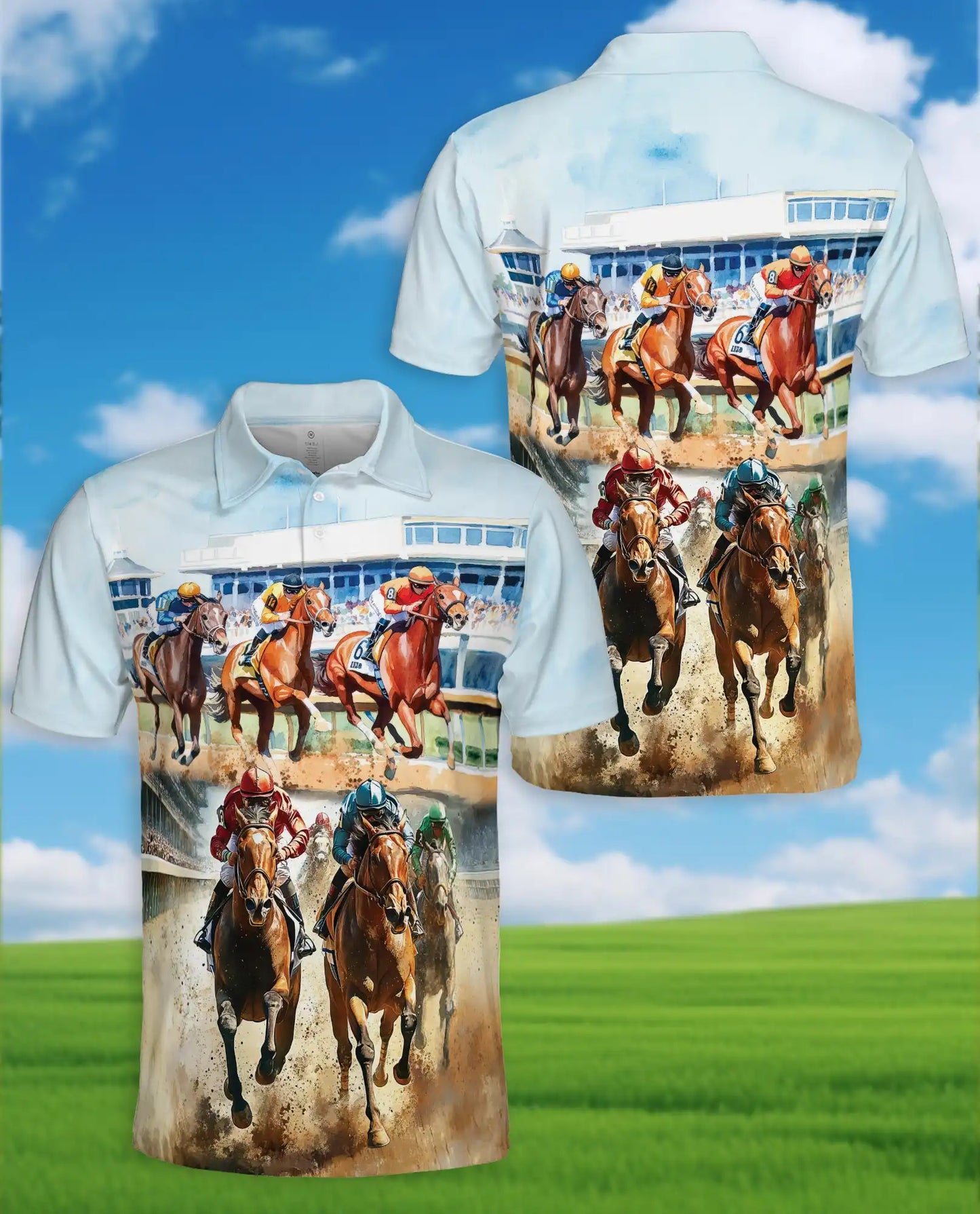 Horse Racing Polo Shirt Derby Style | Azhawaiian