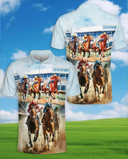 Horse Racing Polo Shirt Derby Style | Azhawaiian