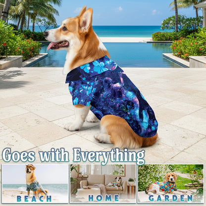Floral Mermaid Matching Dog Owner Hawaiian Shirts, Funny Pet Aloha Shirt for Beach Vacation - Azhawaiian