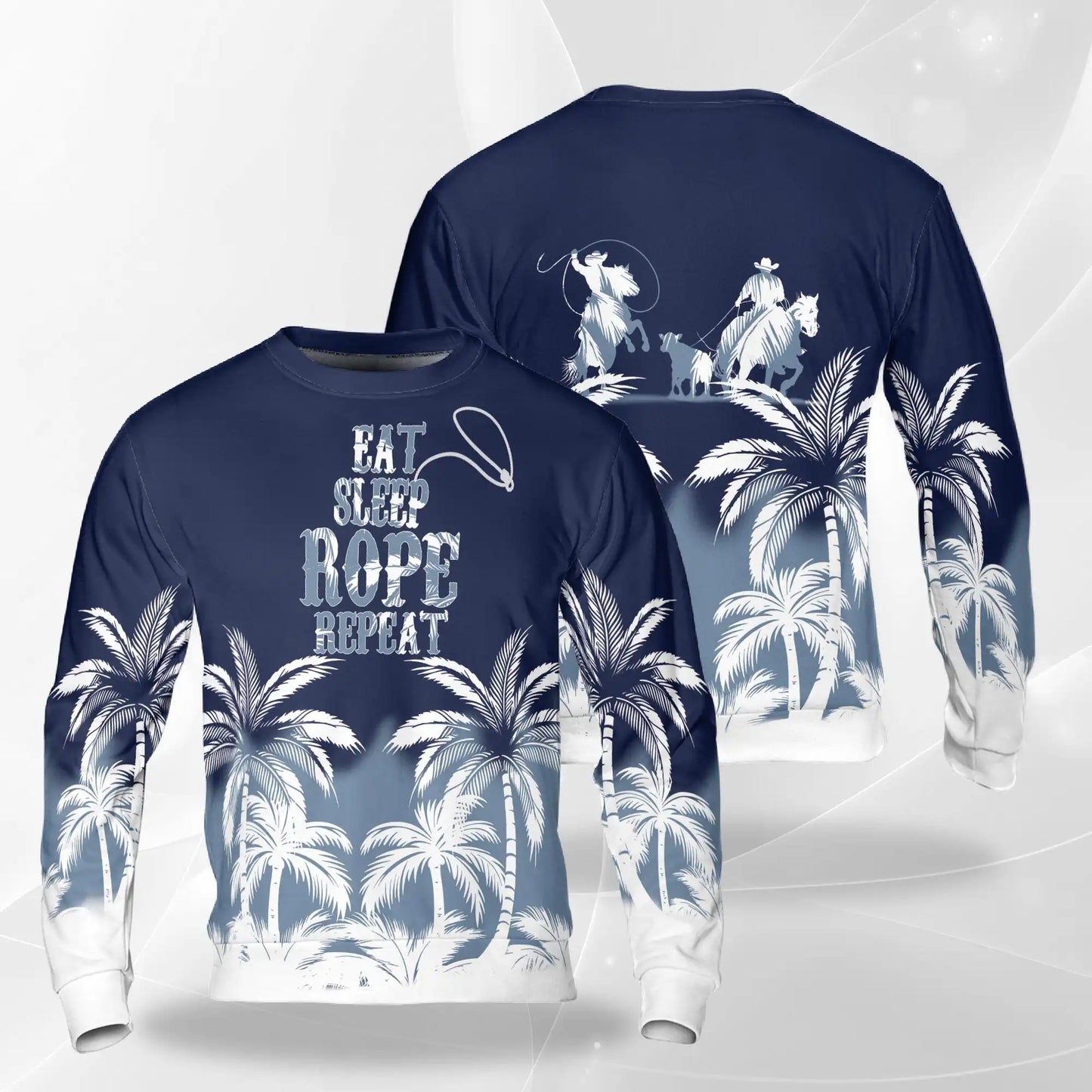 Eat Sleep Rope Repeat Sweatshirt – Colorful Graphic 3D All Over Print Design
