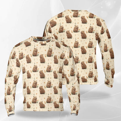 Capybara Pattern Sweatshirt – Colorful Graphic 3D All Over Print Design