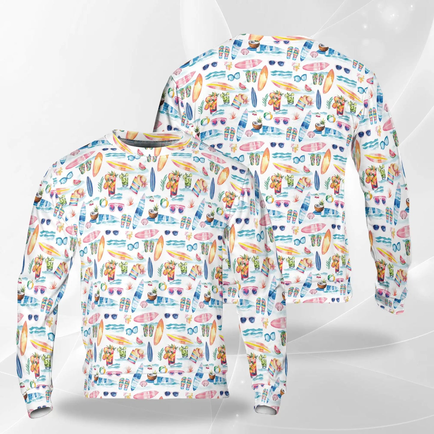 Surf Beach Sweatshirt – Tropical 3D All Over Print Design