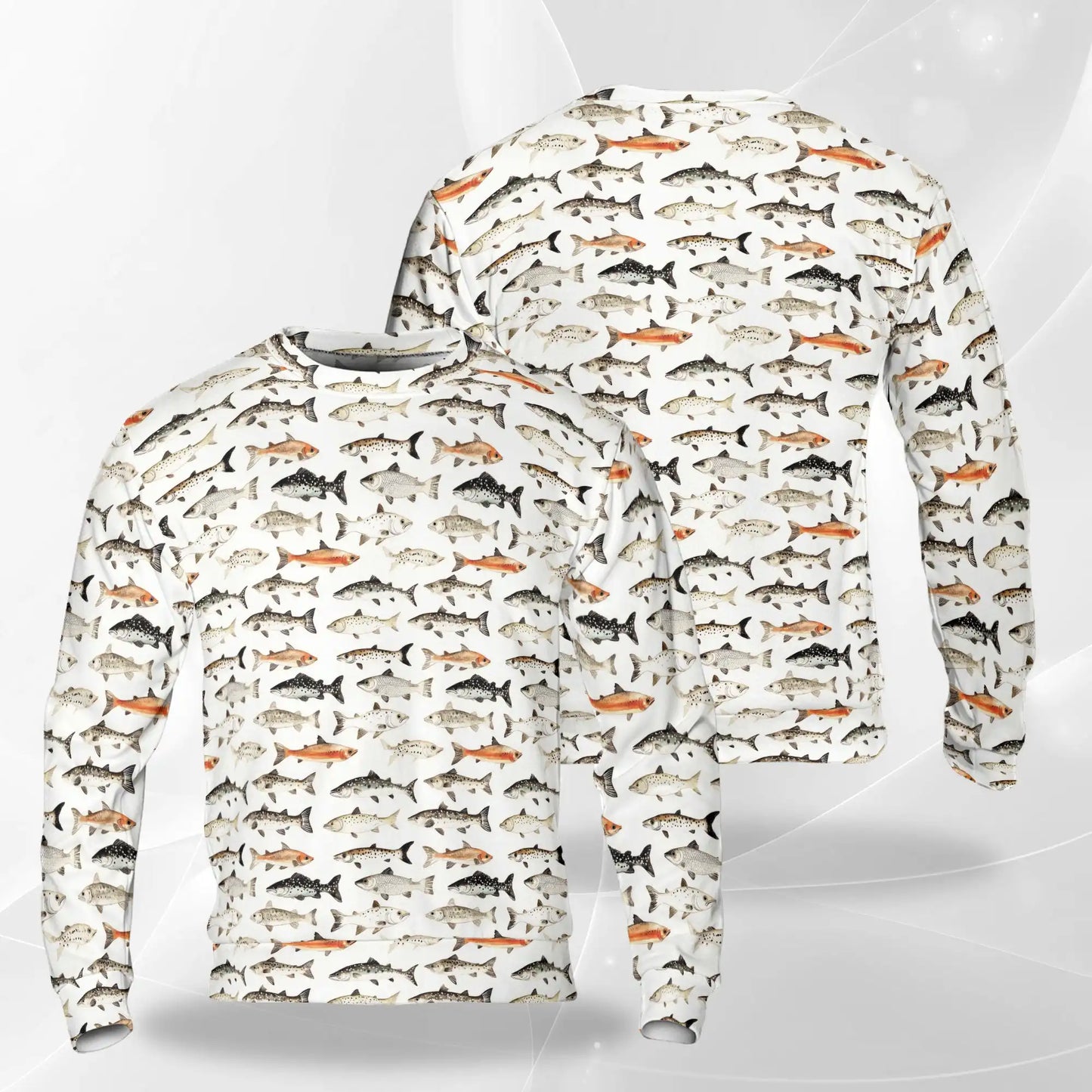 Freshwater Fish Pattern Sweatshirt – Colorful Graphic 3D All Over Print Design