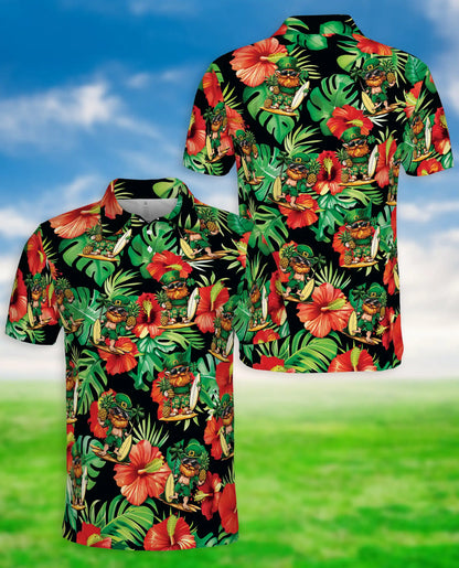 Leprechaun Surf Hawaiian Polo Shirt | Azhawaiian