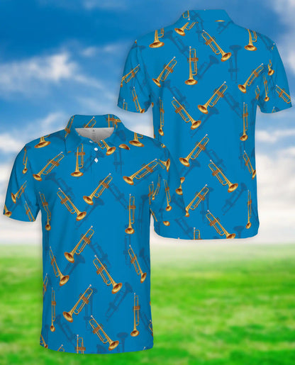Trumpet Music Hawaiian 3D Polo Shirt for Men | Azhawaiian
