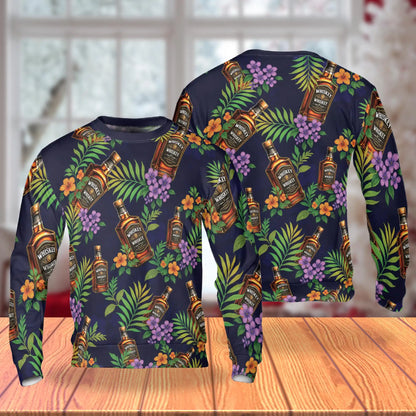Tropical Bourbon Whiskey Sweatshirt – Tropical 3D All Over Print Design
