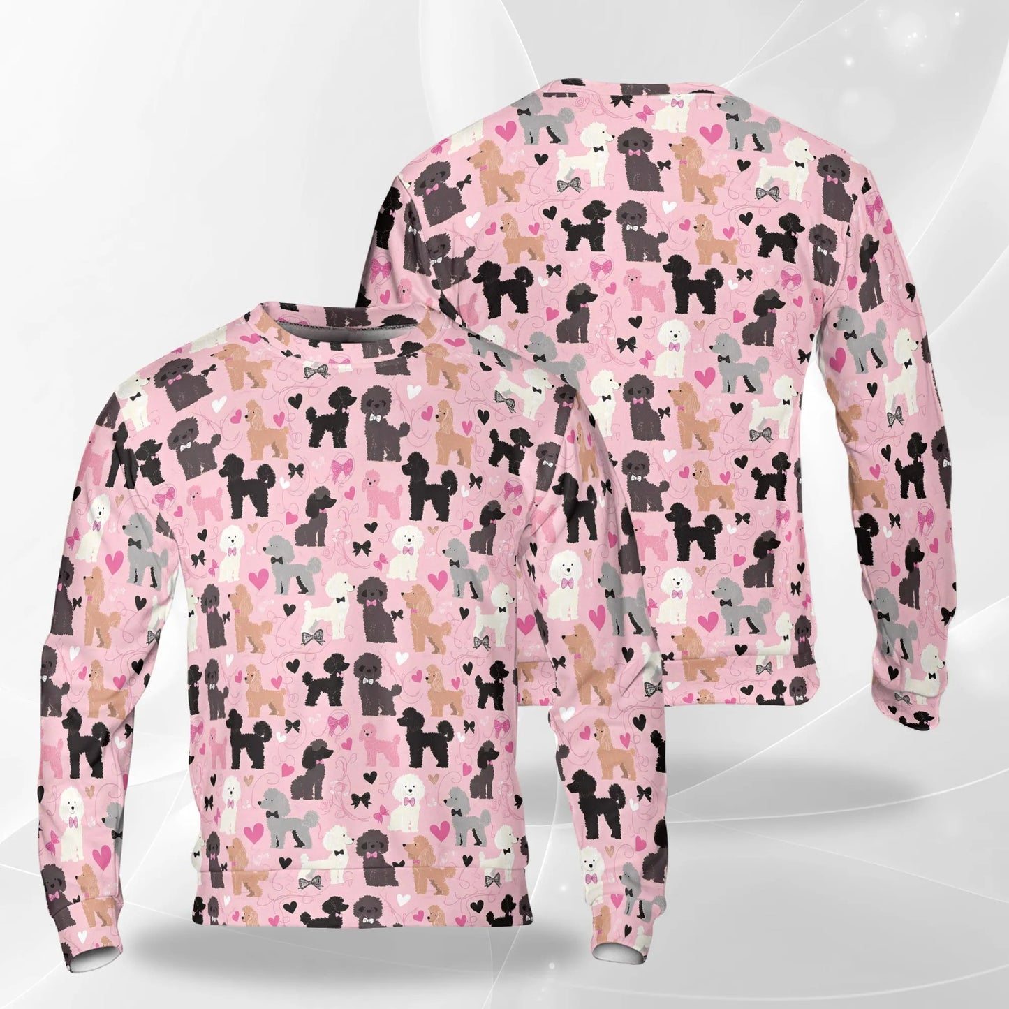 Kawaii Poodle Pink Bows Sweatshirt – Tropical 3D All Over Print Design