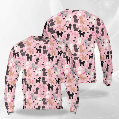 Kawaii Poodle Pink Bows Sweatshirt – Tropical 3D All Over Print Design