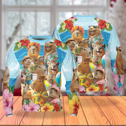 Tropical Capybara Sweatshirt – Tropical 3D All Over Print Design