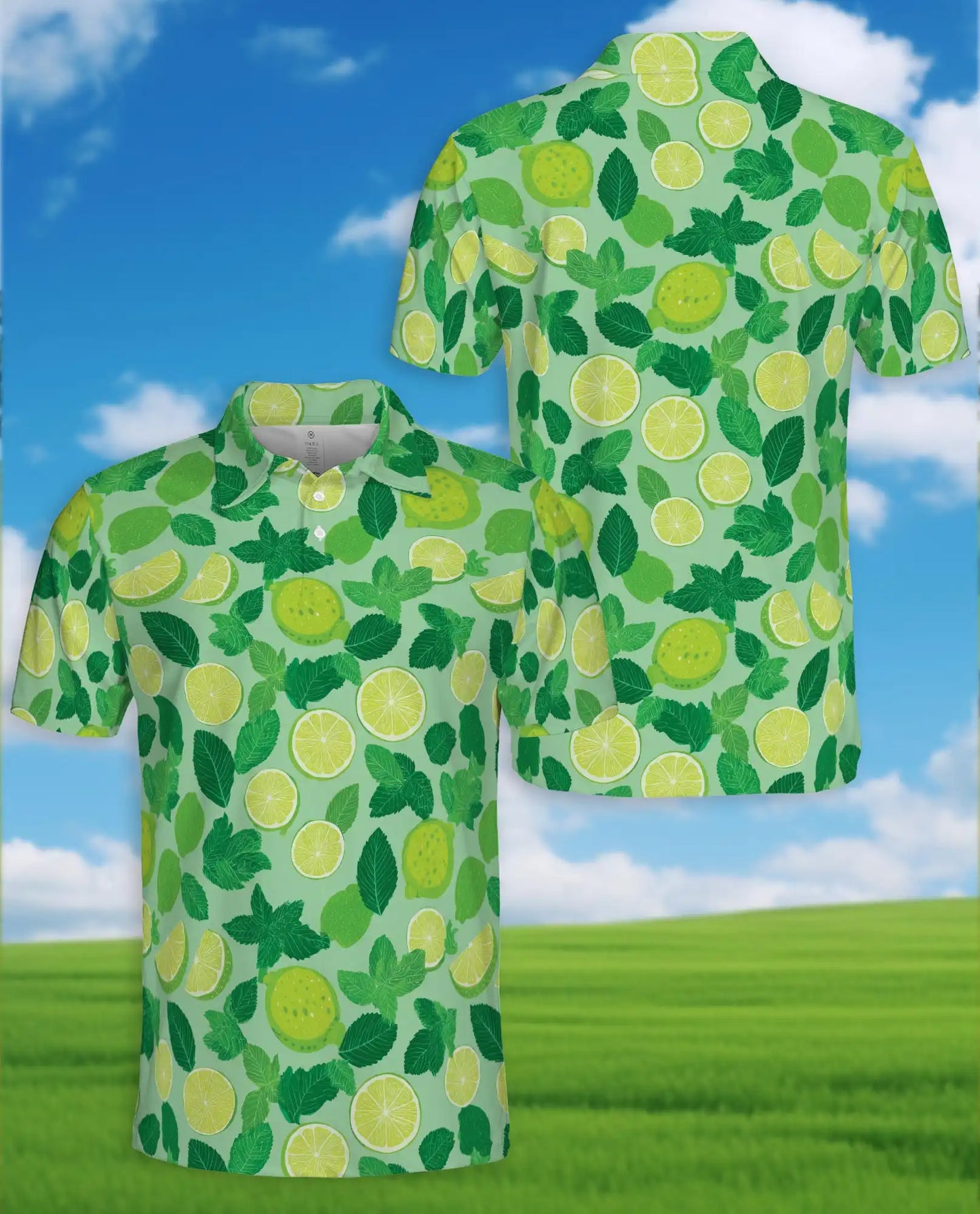 Lime Mint Polo Shirt - Fresh Citrus Summer Style | Azhawaiian