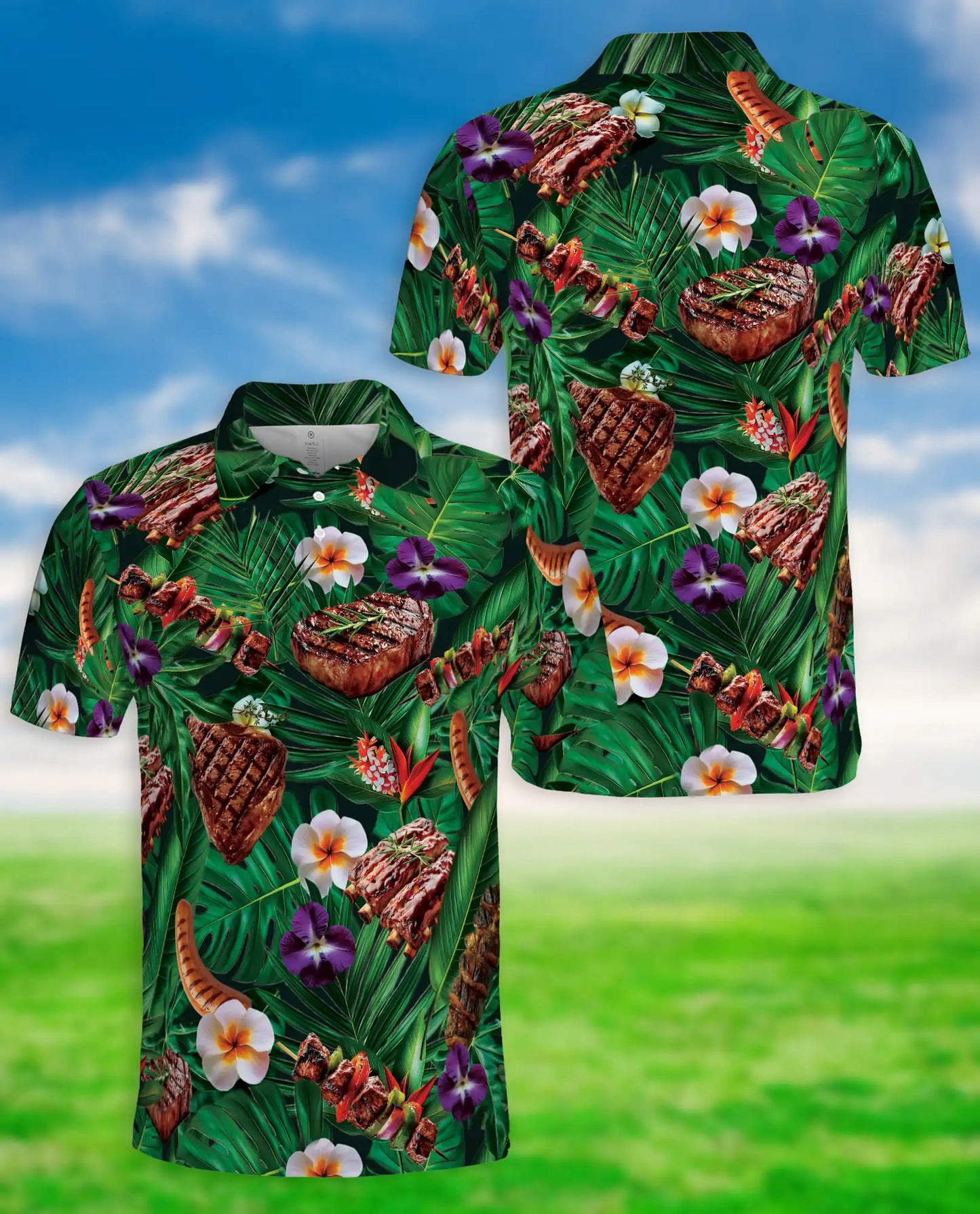 BBQ Tropical Polo Shirt | Azhawaiian