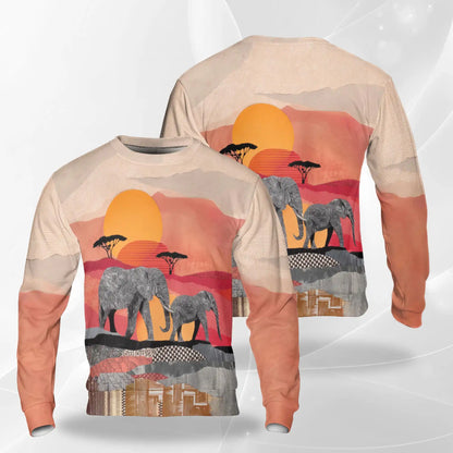 Mandala Elephants Sweatshirt – Colorful Graphic 3D All Over Print Design