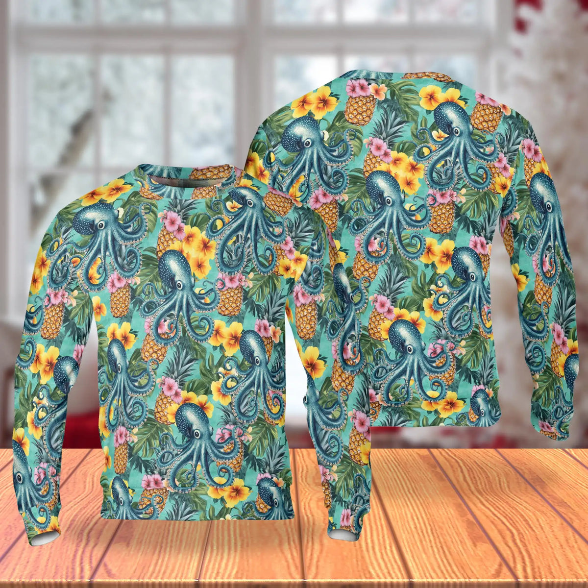 Octopus Summer Sweatshirt – Tropical 3D All Over Print Design