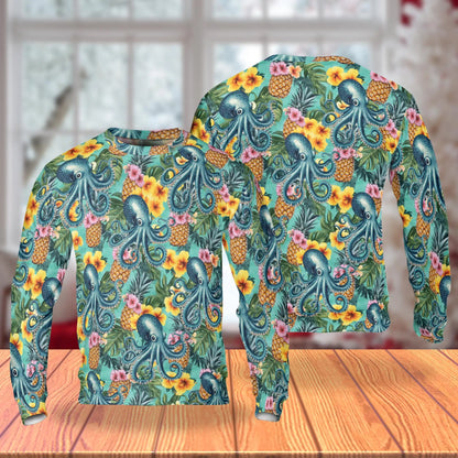 Octopus Summer Sweatshirt – Tropical 3D All Over Print Design
