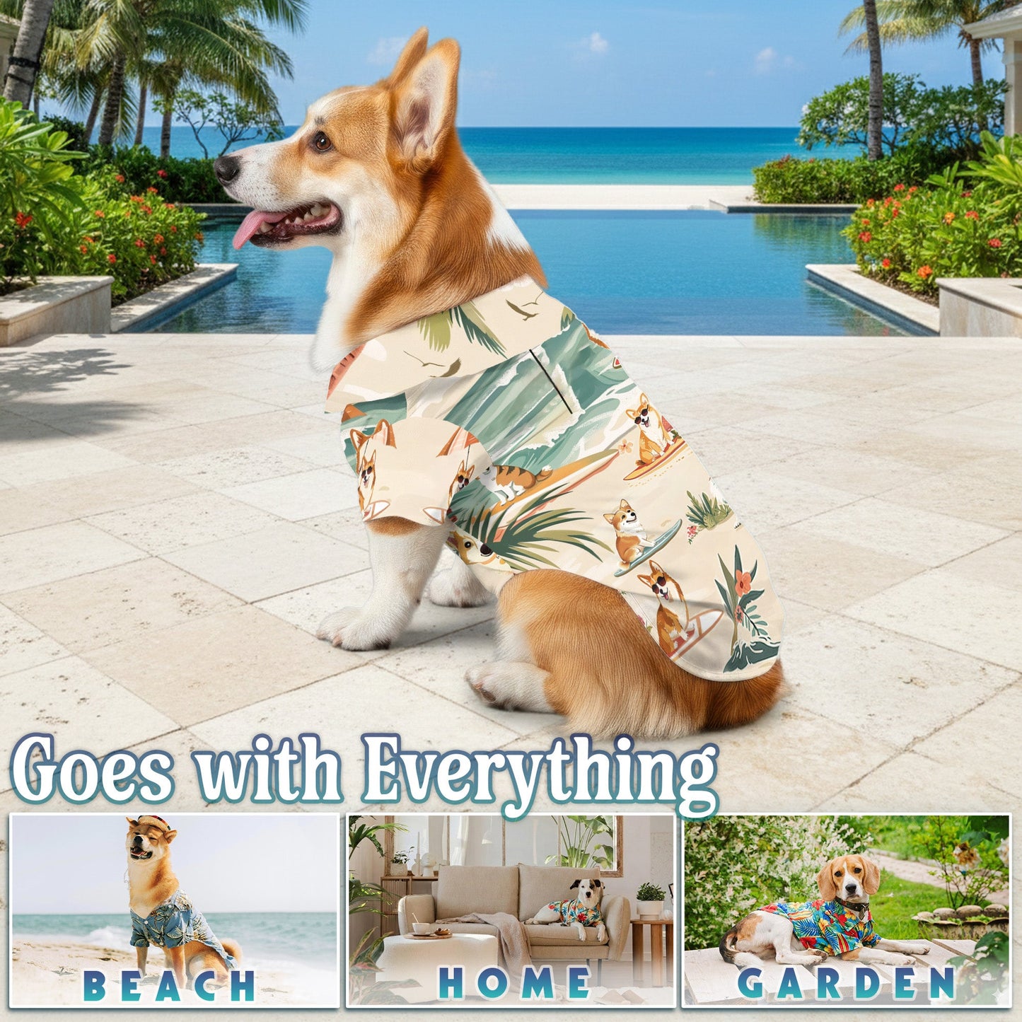 Corgi Matching Dog Owner Hawaiian Shirts, Funny Pet Aloha Shirt for Beach Vacation - Azhawaiian