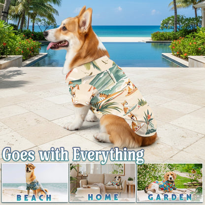 Corgi Matching Dog Owner Hawaiian Shirts, Funny Pet Aloha Shirt for Beach Vacation - Azhawaiian