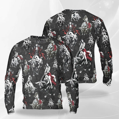 Girl Bull Rider Sweatshirt – Colorful Graphic 3D All Over Print Design