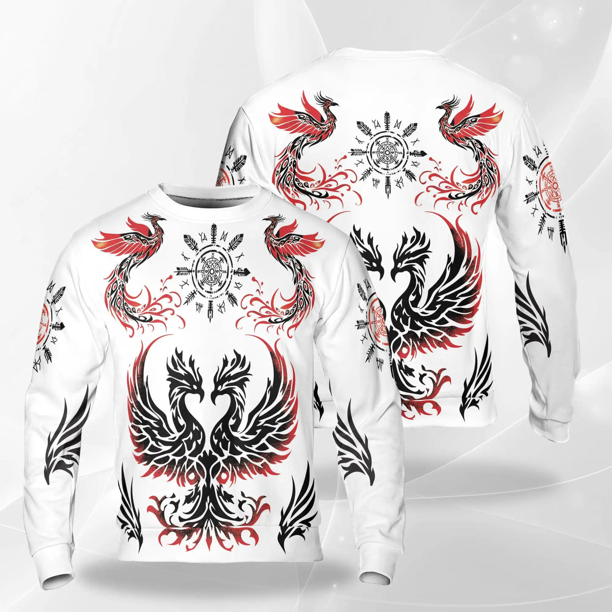 Viking Phoenix Sweatshirt – Colorful Graphic 3D All Over Print Design