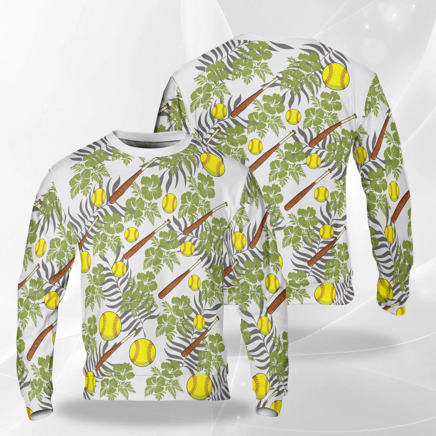Softball Sweatshirt – Colorful Graphic 3D All Over Print Design
