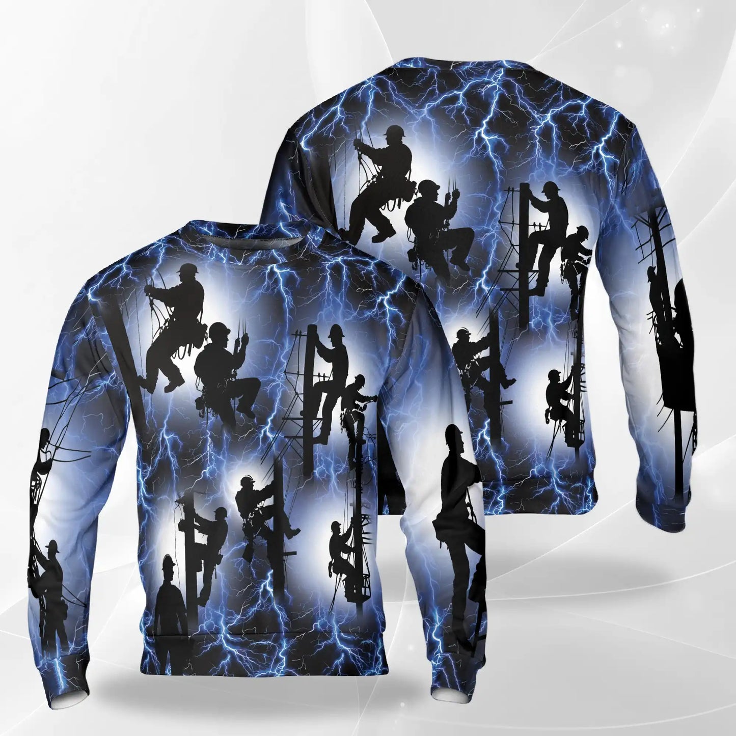 Electric Lineman Sweatshirt – Colorful Graphic 3D All Over Print Design