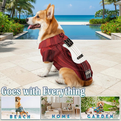 Bass Guitar Matching Dog Owner Hawaiian Shirts, Funny Pet Aloha Shirt for Beach Vacation - Azhawaiian