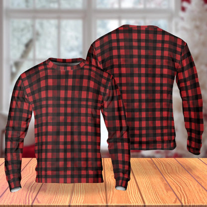 Red and Black Buffalo Plaid Sweatshirt – Colorful Graphic 3D All Over Print Design