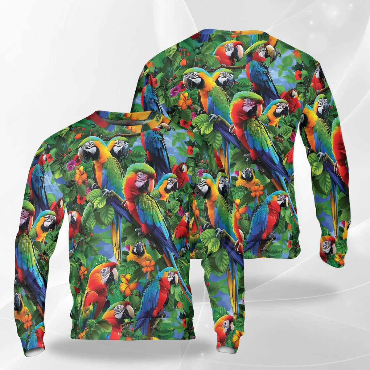 Macaw Parrot Tropical Jungle Sweatshirt – Tropical Jungle 3D All Over Print Design