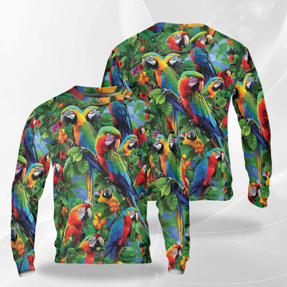 Macaw Parrot Tropical Jungle Sweatshirt – Tropical Jungle 3D All Over Print Design
