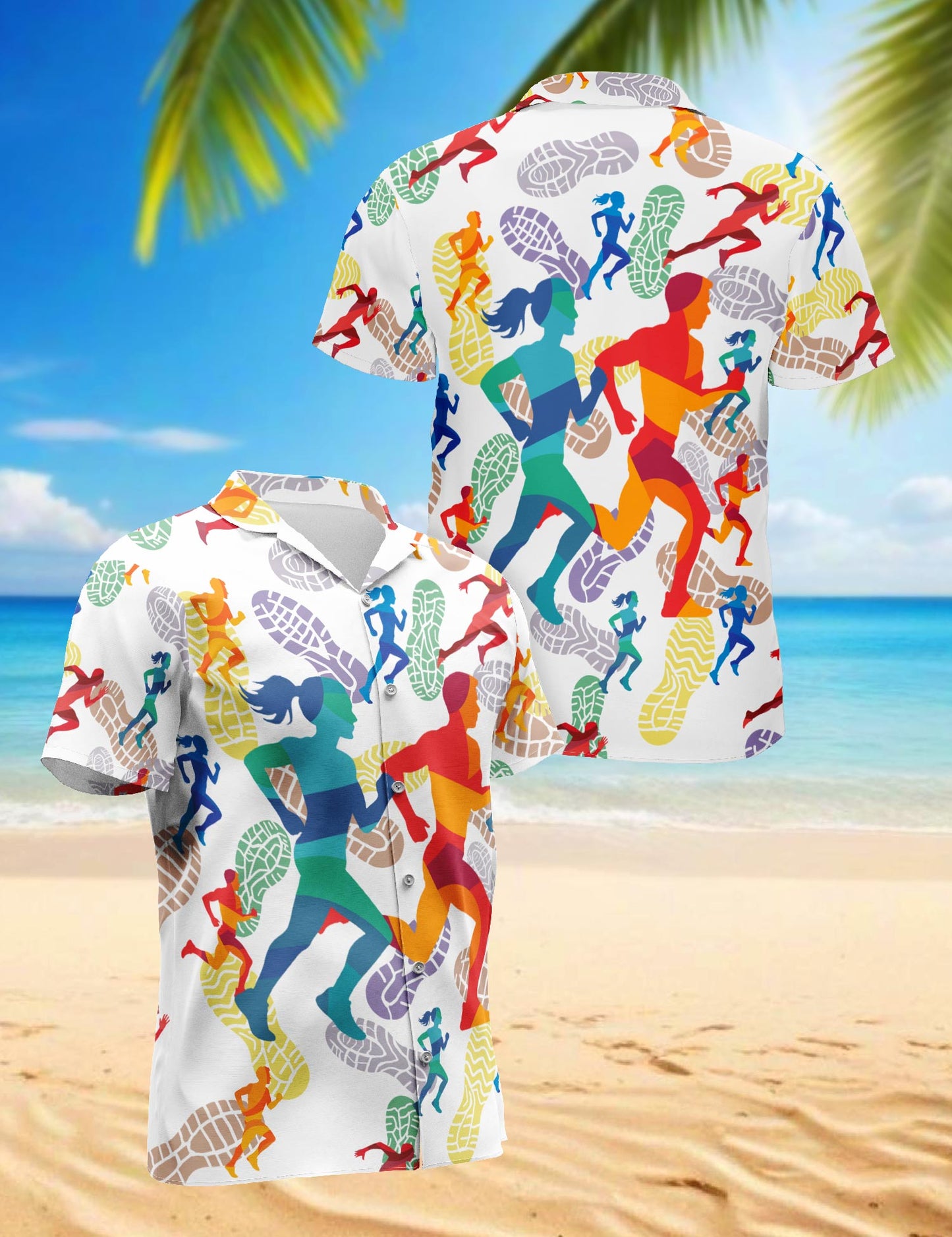 Running Hawaiian Shirt for Men, Button Down Aloha Shirt - Azhawaiian