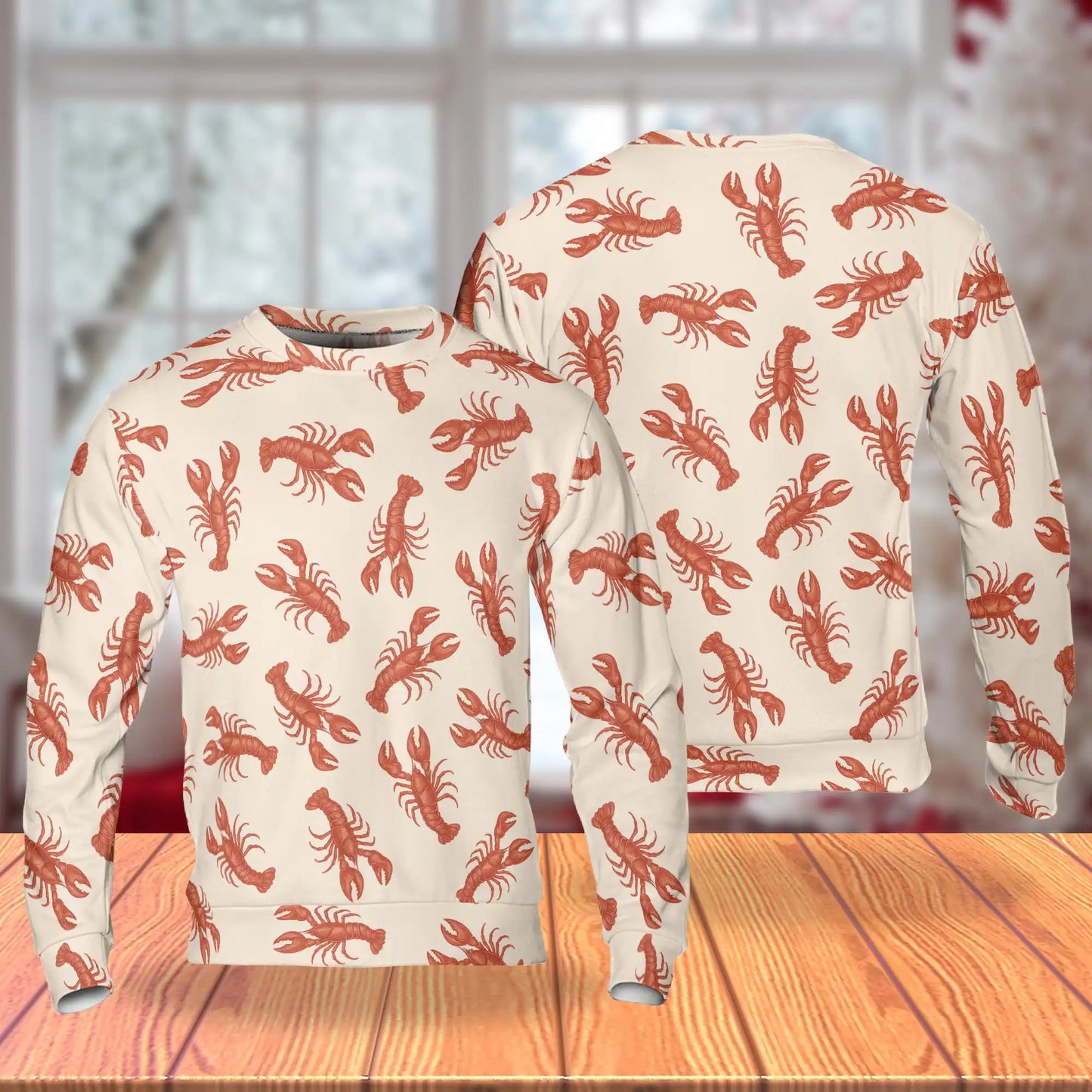 Lobster Pattern Sweatshirt – Colorful Graphic 3D All Over Print Design