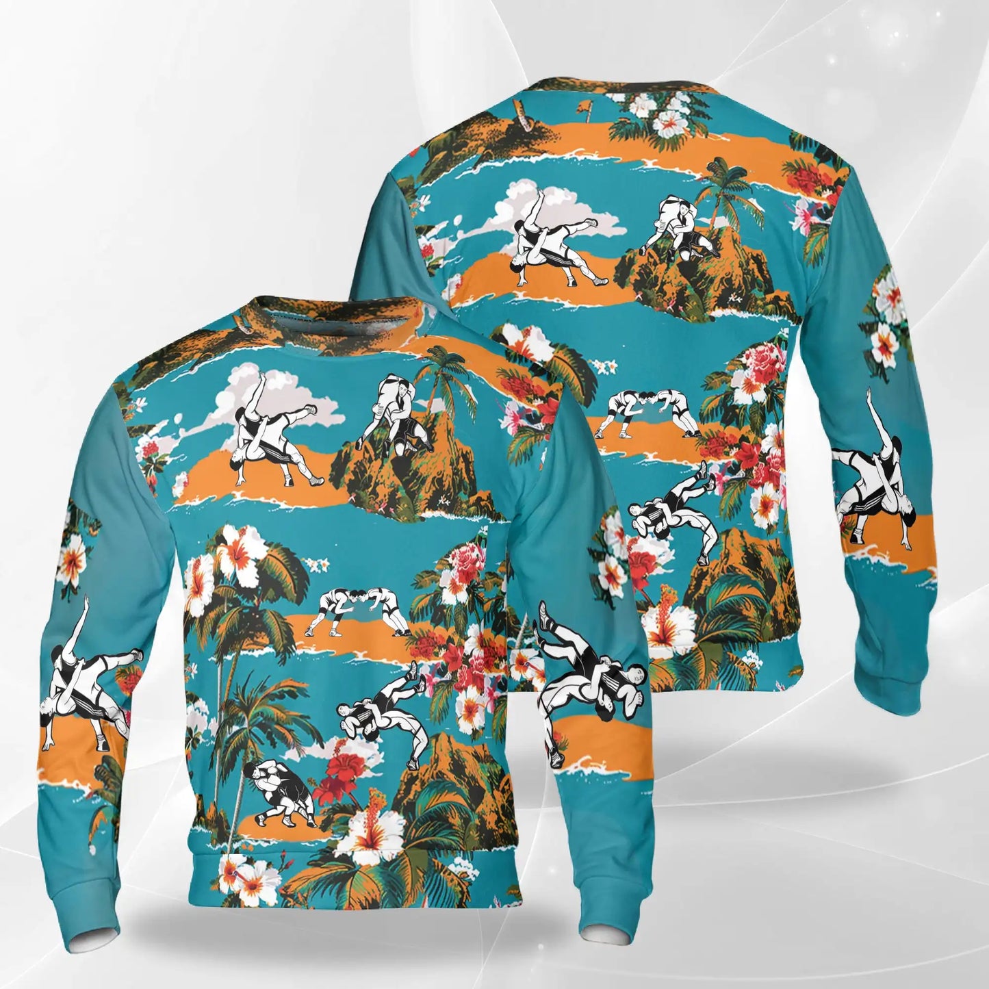Wrestling Beach Sweatshirt – Tropical 3D All Over Print Design