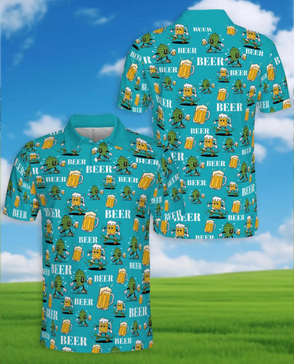 Funny Beer Polo Shirt - Craft Brew Party Tropical Style | Azhawaiian