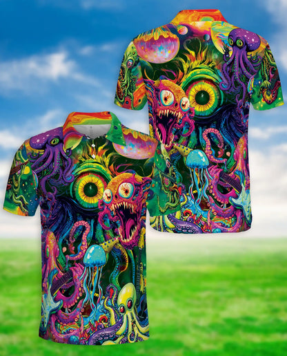 Psychedelic Sea Monster Polo Shirt | Azhawaiian