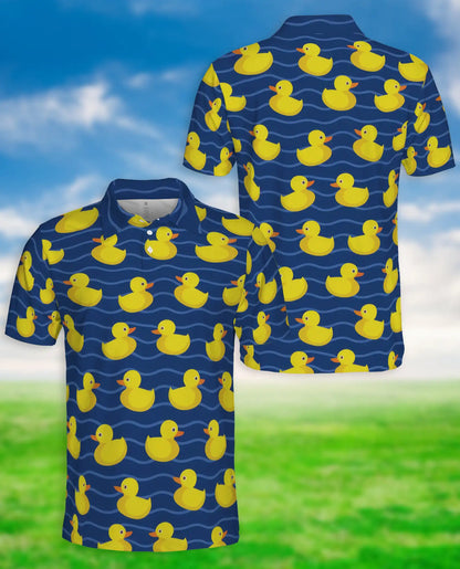 Yellow Duck Pattern Polo Shirt | Azhawaiian