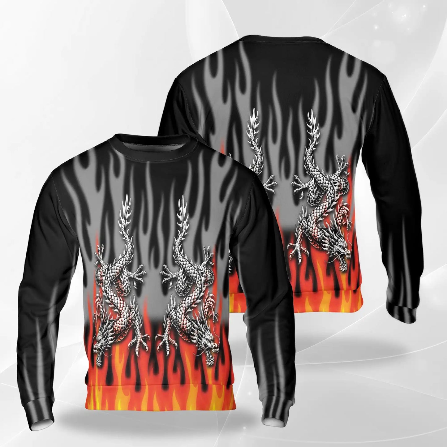 Fire Dragon Sweatshirt – Colorful Graphic 3D All Over Print Design